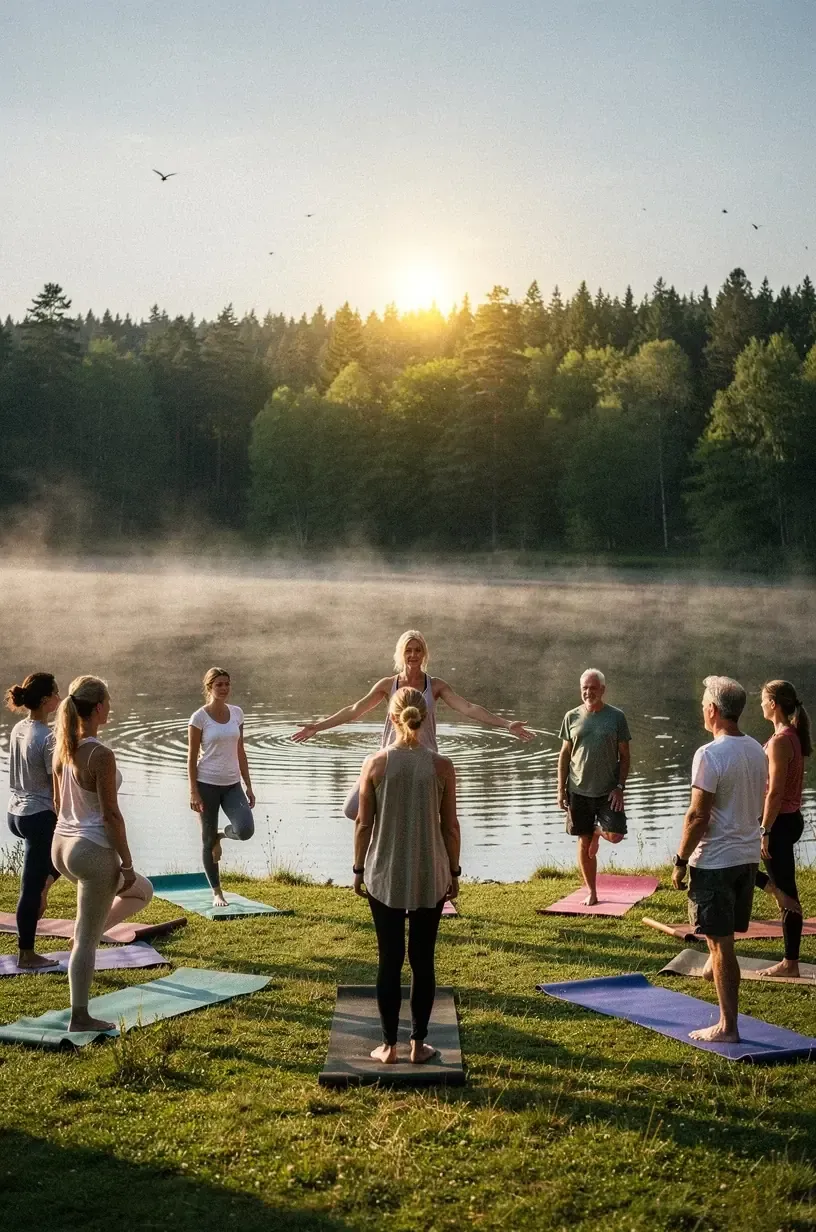 Panoramablick auf dichten deutschen Mischwald mit Wanderpfad, ideal für Naturerlebnisprogramme und bewusstes Eintauchen in die Waldumgebung.